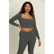 Dull Pine Square Neck Long Sleeve Top