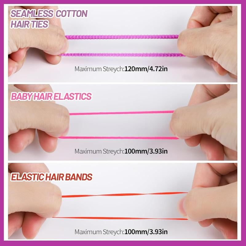 Elastic Hair Ties, Hair Accessories for Girls, Colorful Baby Elatic Hair Bands Set with Hair Clips